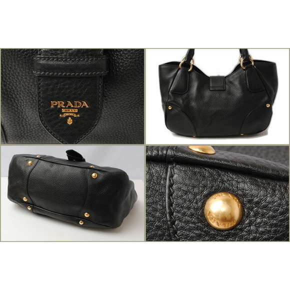 Prada Nero Bag Vitello Shoulder Daino - Picture 1 of 4